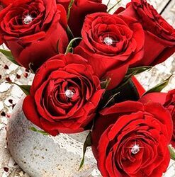3 Diamond Pins on Flowers #9818