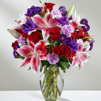 Premium-6 Roses, Clear Vase