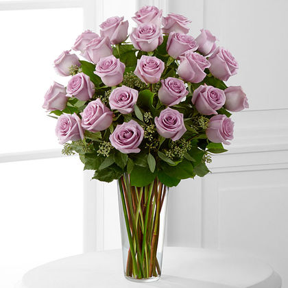 Premium-24 Lavender Premium Roses Design Vase