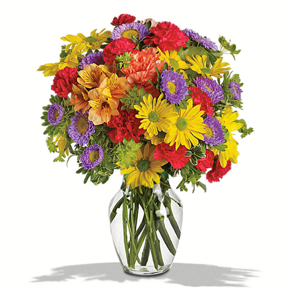 Deluxe-10 stems of florals and foliage with Vase