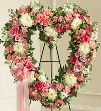 Shades of Pink Heart Wreath