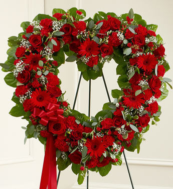 Rich Reds Heart Wreath