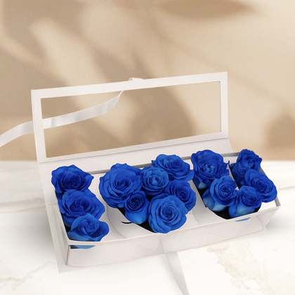 I Love You Blue Roses in Elegant Flower Box